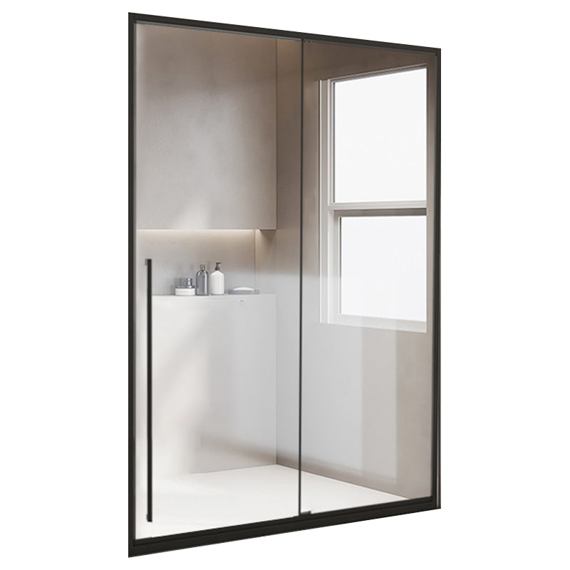 Framed Single Sliding Shower Door Transparent Tempered Shower Bath Door