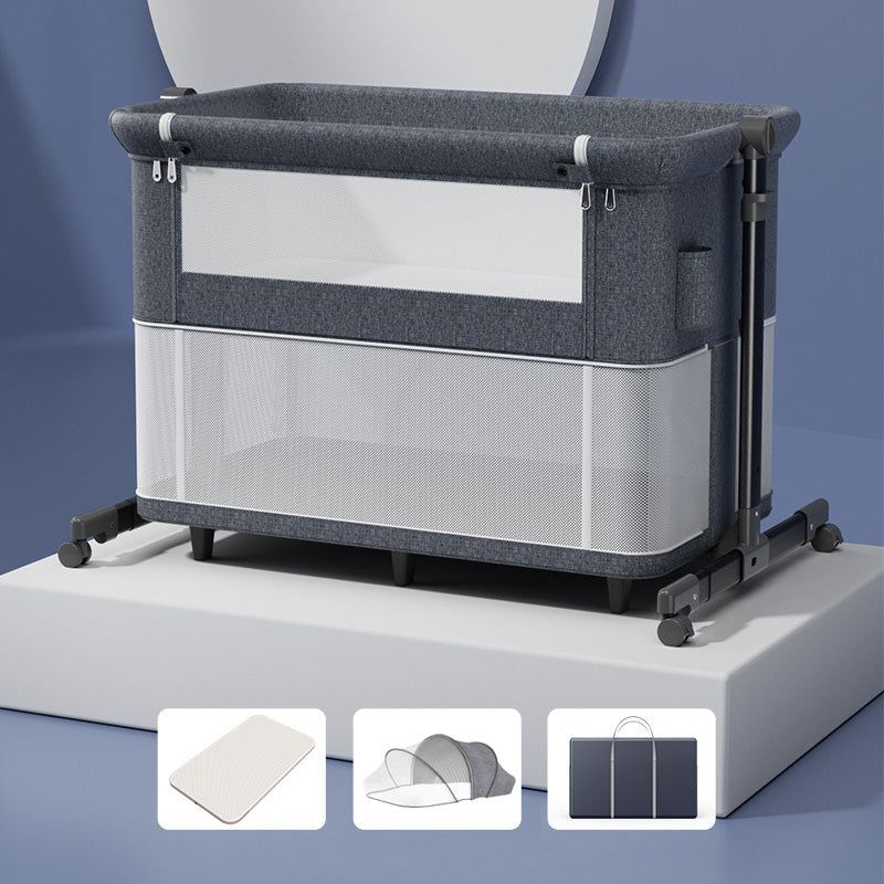 Modern Convertible Bedside Bassinet Fabric Portable Cradle with Storage