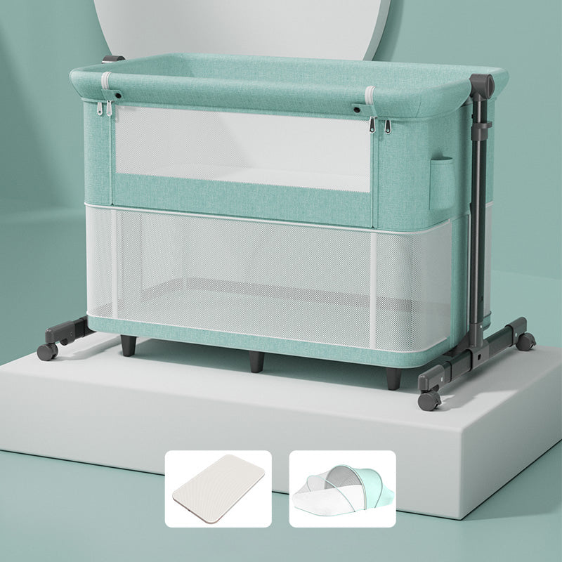 Modern Convertible Bedside Bassinet Fabric Portable Cradle with Storage