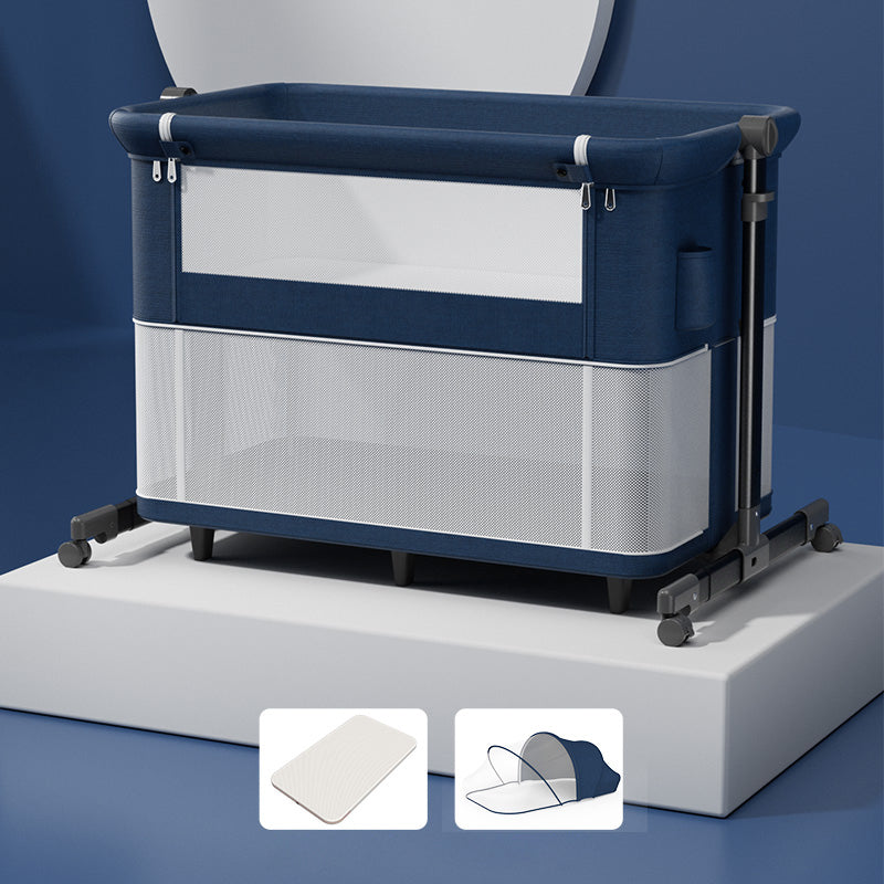 Modern Convertible Bedside Bassinet Fabric Portable Cradle with Storage