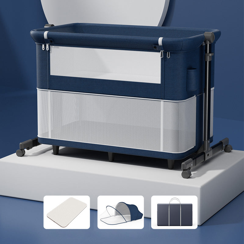 Modern Convertible Bedside Bassinet Fabric Portable Cradle with Storage