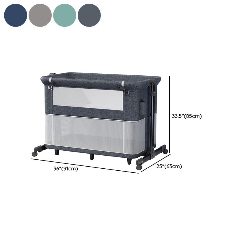 Modern Convertible Bedside Bassinet Fabric Portable Cradle with Storage
