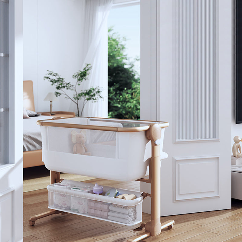 Height Adjustable Co-Sleeper & Bedside Bassinets Fabric Bassinet with Mattress
