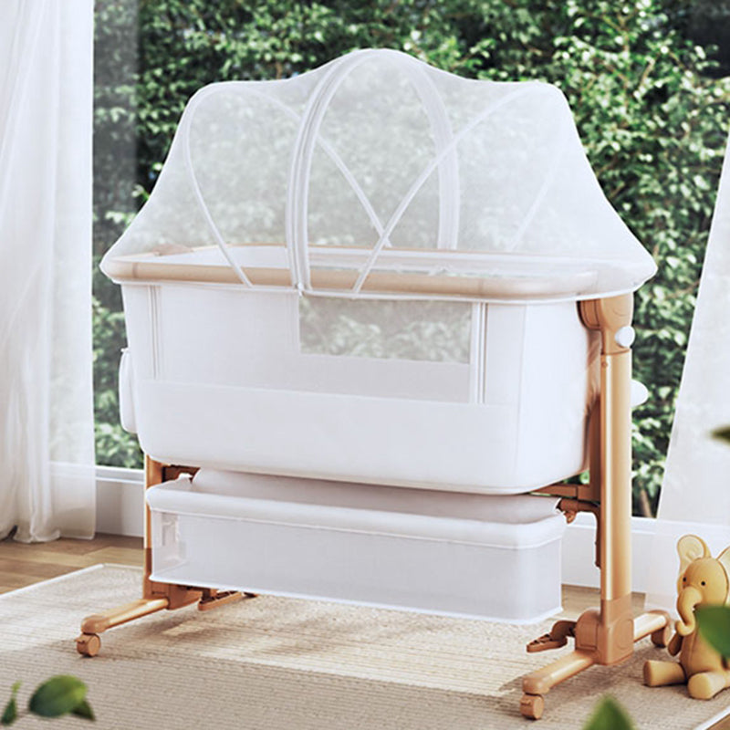 Height Adjustable Co-Sleeper & Bedside Bassinets Fabric Bassinet with Mattress