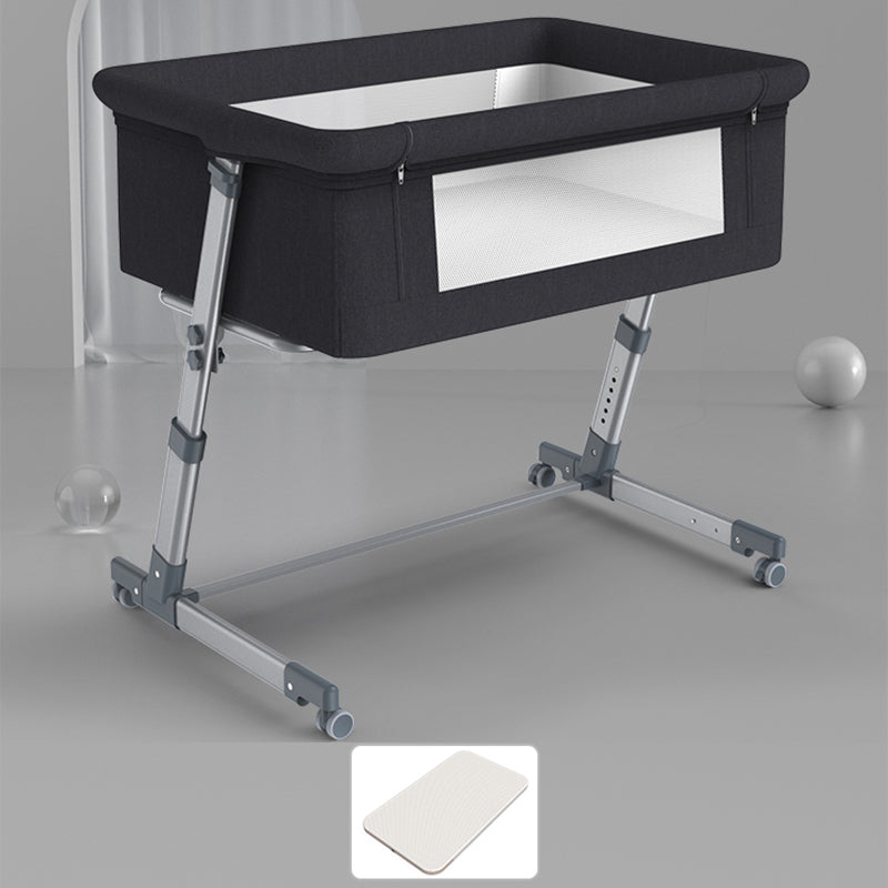 Height Adjustable Rocking Bedside Bassinet Modern Fabric Bassinet