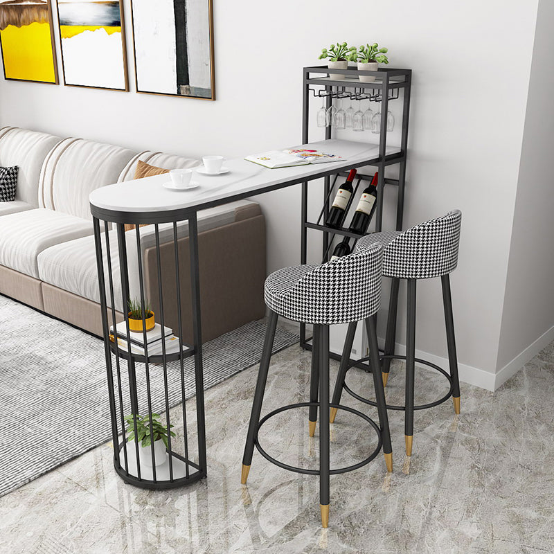 Bucket Bar Stools Metal Low Back Dining Stools with Metal Base