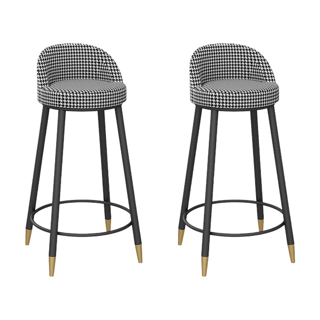 Bucket Bar Stools Metal Low Back Dining Stools with Metal Base