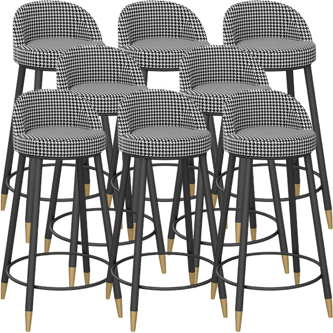 Bucket Bar Stools Metal Low Back Dining Stools with Metal Base