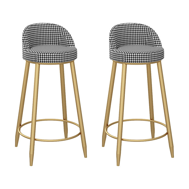 Bucket Bar Stools Metal Low Back Dining Stools with Metal Base