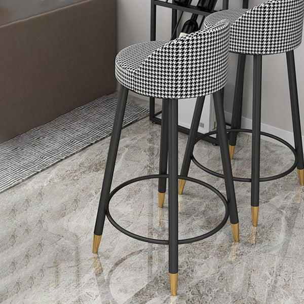Bucket Bar Stools Metal Low Back Dining Stools with Metal Base