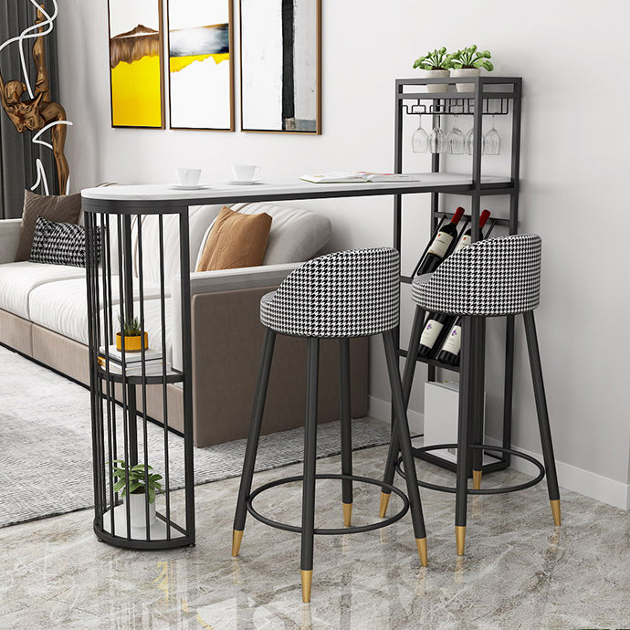 Bucket Bar Stools Metal Low Back Dining Stools with Metal Base