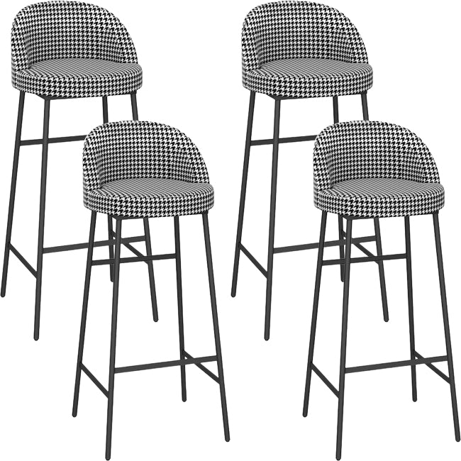 Bucket Bar Stools Metal Low Back Dining Stools with Metal Base