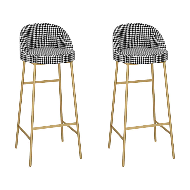 Bucket Bar Stools Metal Low Back Dining Stools with Metal Base