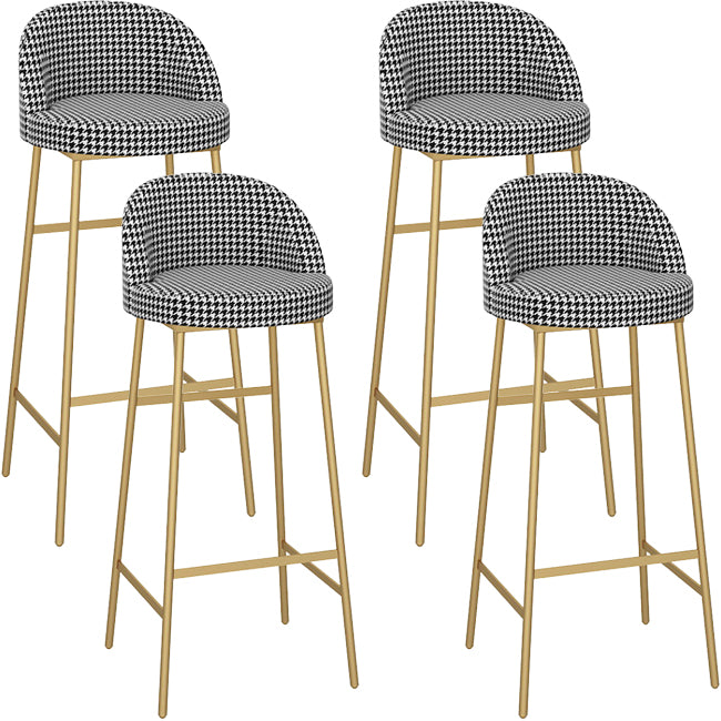 Bucket Bar Stools Metal Low Back Dining Stools with Metal Base