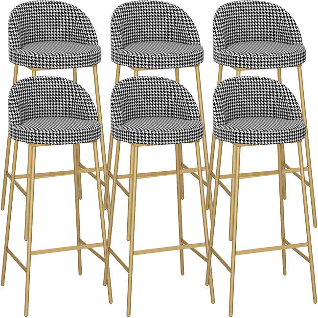 Bucket Bar Stools Metal Low Back Dining Stools with Metal Base