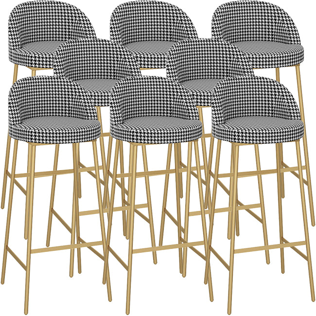 Bucket Bar Stools Metal Low Back Dining Stools with Metal Base