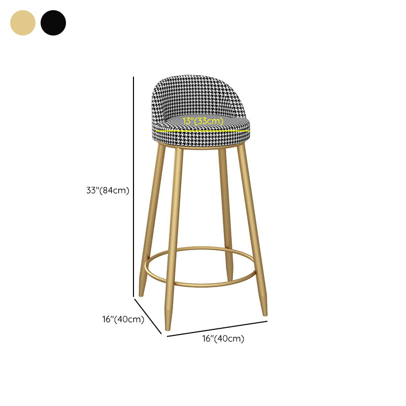 Bucket Bar Stools Metal Low Back Dining Stools with Metal Base