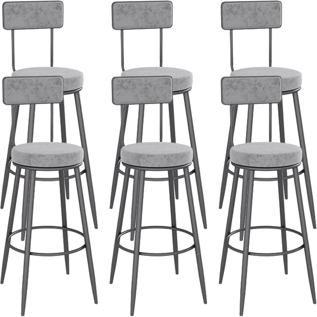 Low Back Bar Stools Glam Armless Dining Stools with Metal Base