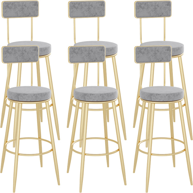 Low Back Bar Stools Glam Armless Dining Stools with Metal Base