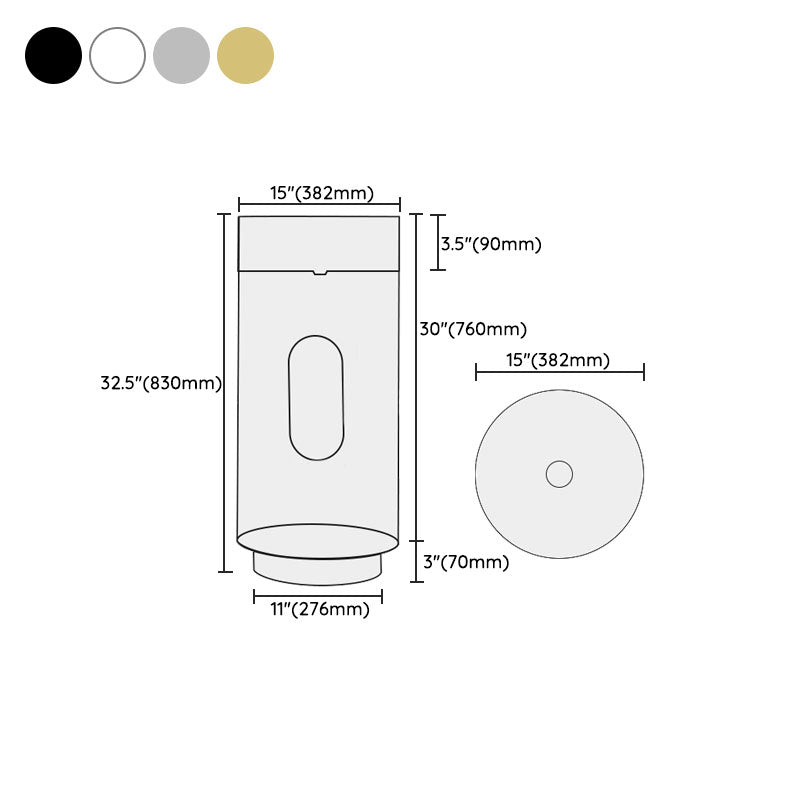 Modern Bathroom Sink Metal Round with Pop-Up Drain Pedestal Sink