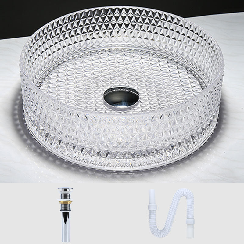 Contemporary Bathroom Sink Glass Round Vessel Bathroom Sink(Not Including Faucet)