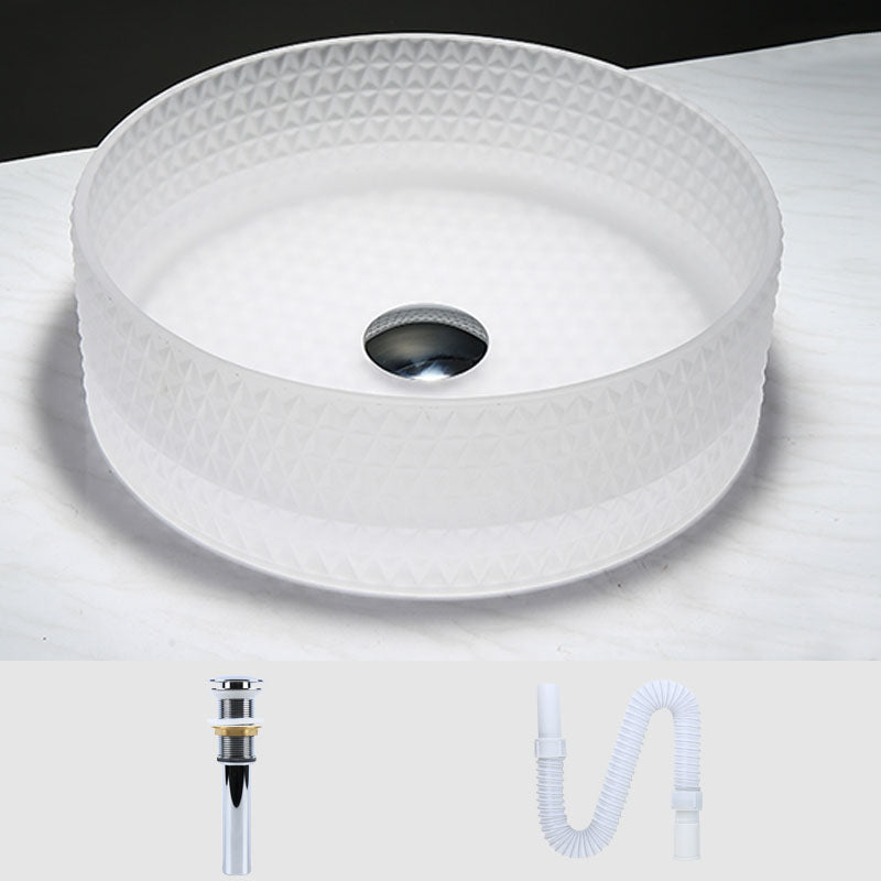 Contemporary Bathroom Sink Glass Round Vessel Bathroom Sink(Not Including Faucet)