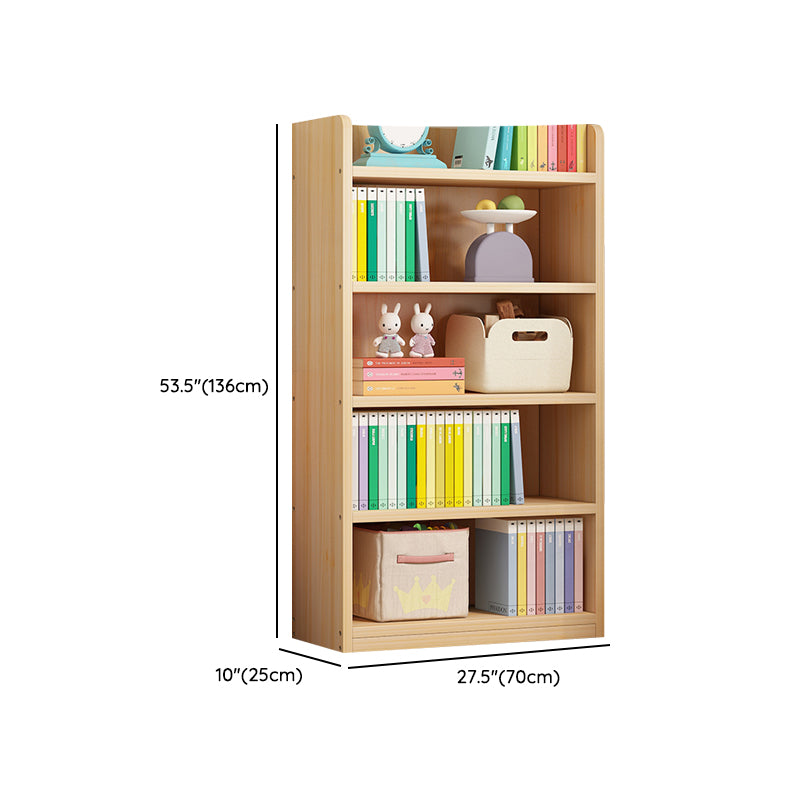 Scandinavian Standard Kids Bookcase Wood Book Stand Closed Back Double-Sided