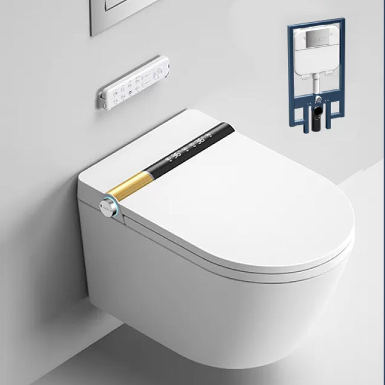 Dual Flush Wall Hung Toilet Set Elongated Deodorizing Wall Mounted Bidet