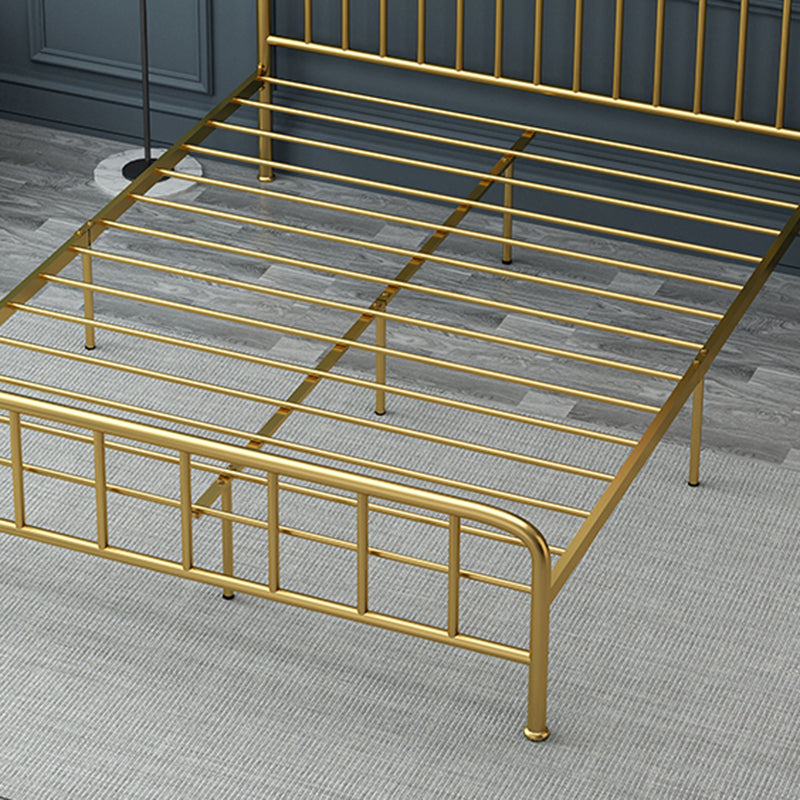 Glam Solid Color Open-Frame Bed Open-Frame Metal Bed with Custom Gold Legs