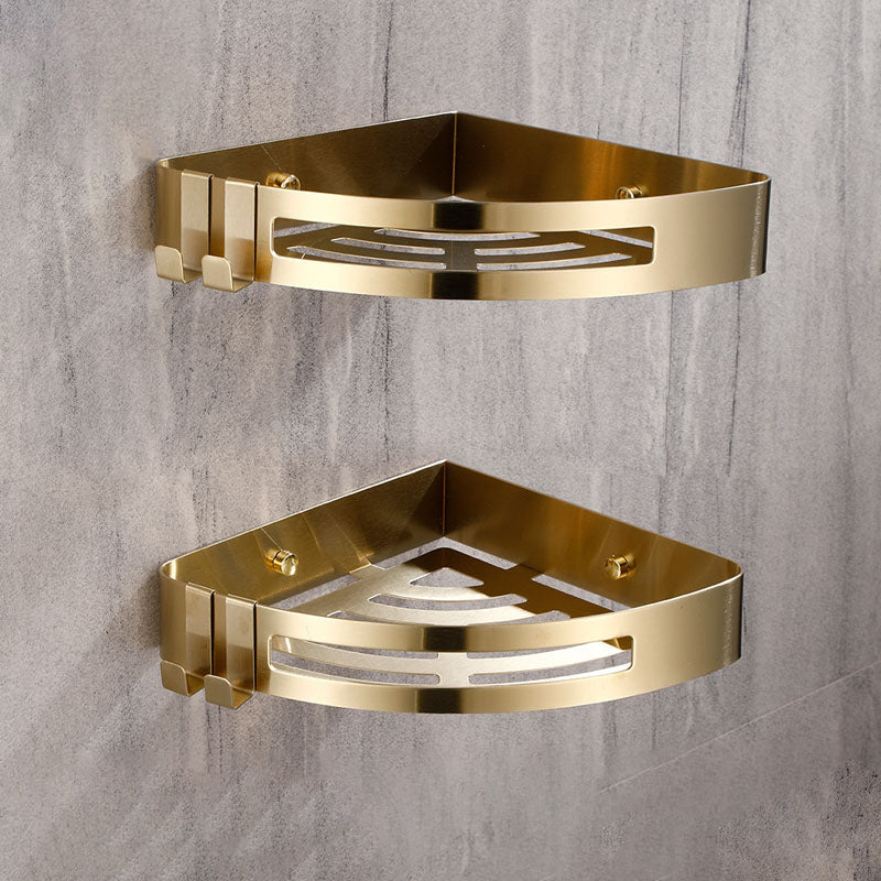 Modern Gold/Silver 3-Piece Bathroom Accessory Set, Bath Shelf