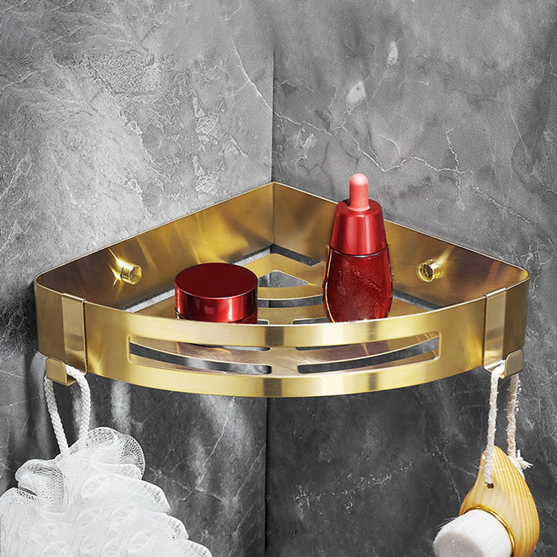 Modern Gold/Silver 3-Piece Bathroom Accessory Set, Bath Shelf