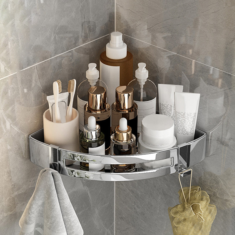 Modern Gold/Silver 3-Piece Bathroom Accessory Set, Bath Shelf