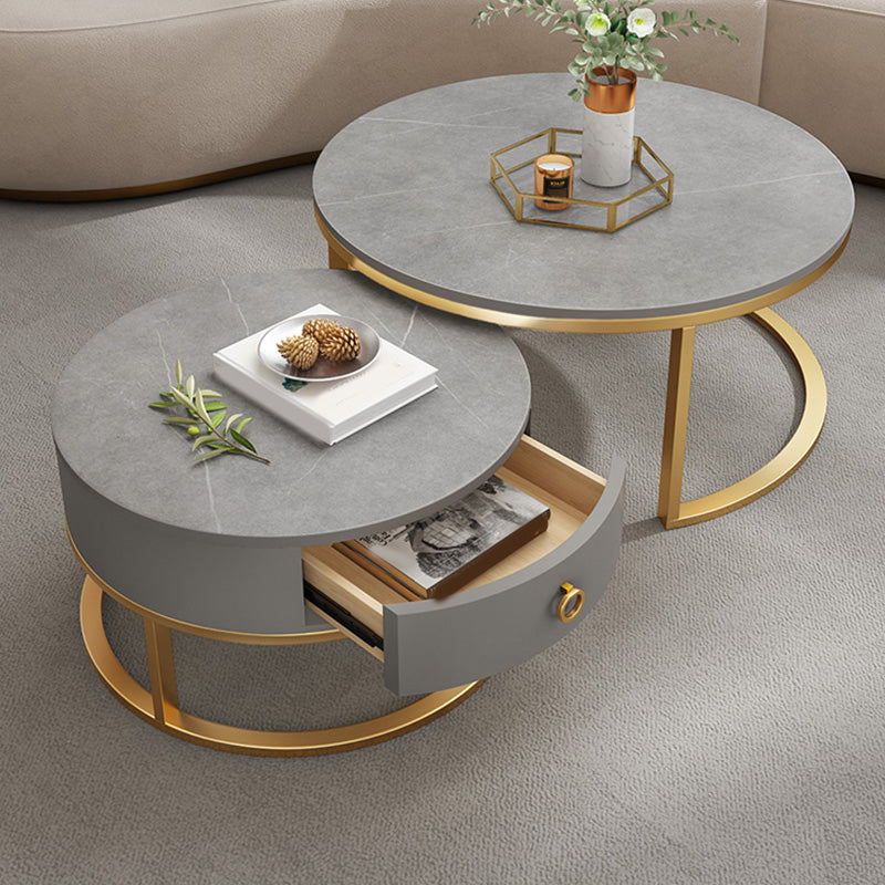 Slate Top Coffee Table Frame Coffee Cocktail Table with Drawers