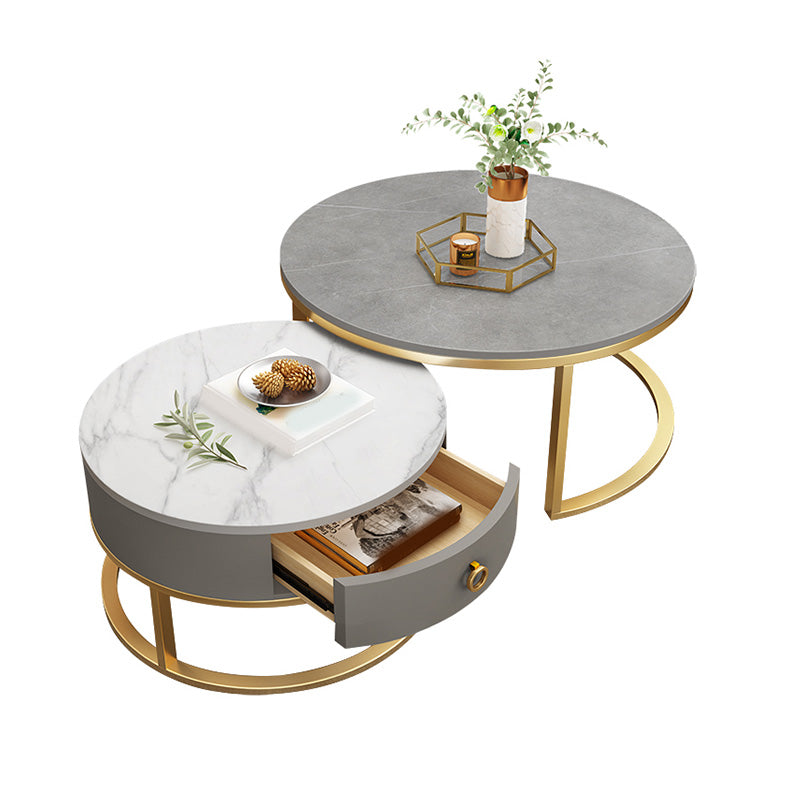 Slate Top Coffee Table Frame Coffee Cocktail Table with Drawers
