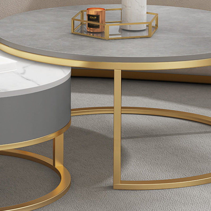 Slate Top Coffee Table Frame Coffee Cocktail Table with Drawers