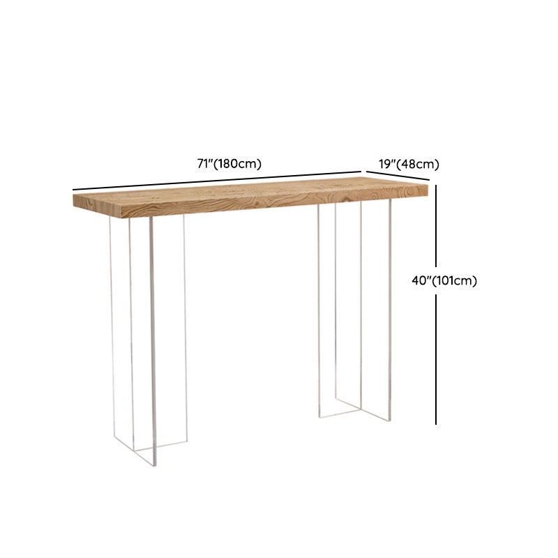 Double Pedestal Bar Table Set 1/3 Pcs Stone Top Bar Table and Solid Wood Stools