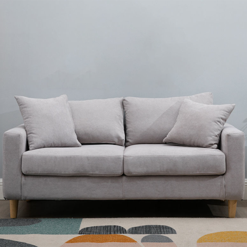 Loose Back Square Arm Sofa 2-Seater Fabric Cushions Loveseat with Storage