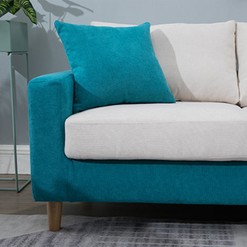 Loose Back Square Arm Sofa 2-Seater Fabric Cushions Loveseat with Storage