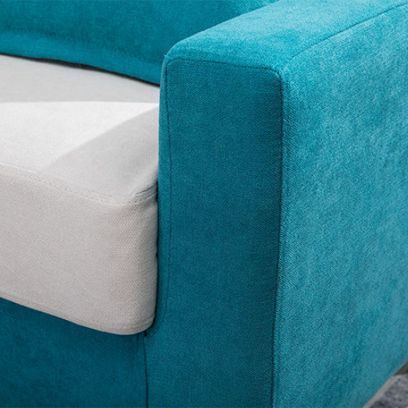 Loose Back Square Arm Sofa 2-Seater Fabric Cushions Loveseat with Storage