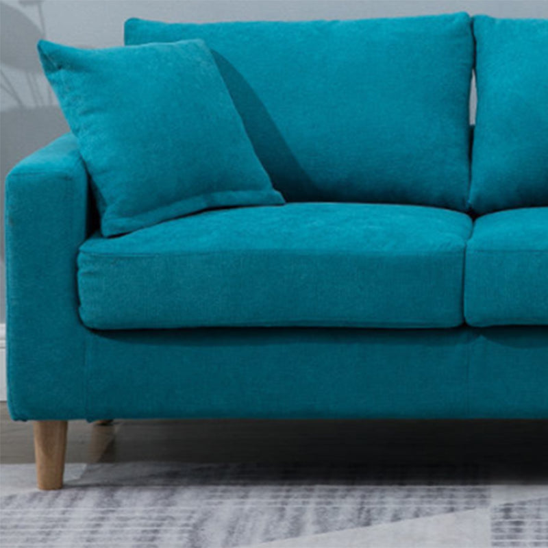 Loose Back Square Arm Sofa 2-Seater Fabric Cushions Loveseat with Storage