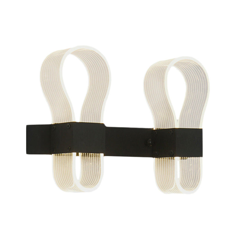 Éclairage d'applications d'anneau d'arc noir Moderniste 2 têtes Acrylique LED LED LAMPE MURS DANS