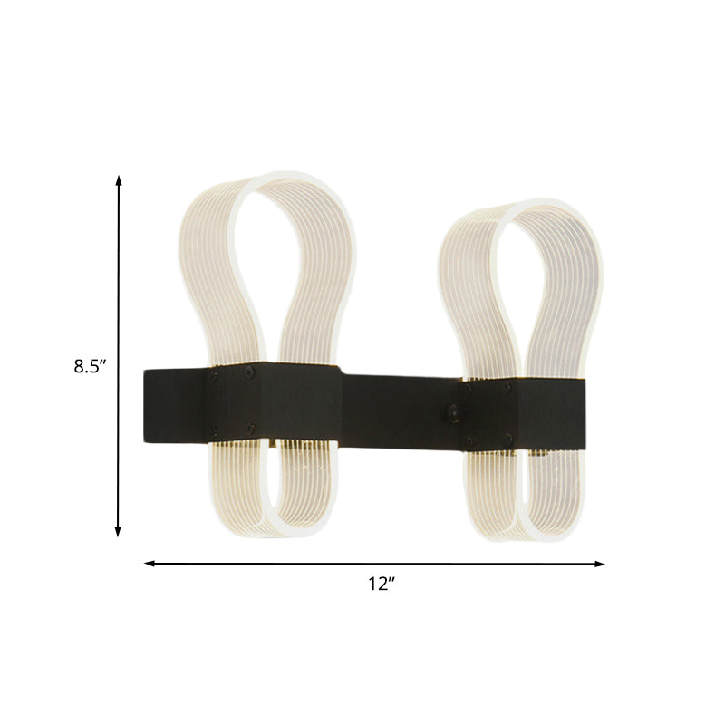 Éclairage d'applications d'anneau d'arc noir Moderniste 2 têtes Acrylique LED LED LAMPE MURS DANS