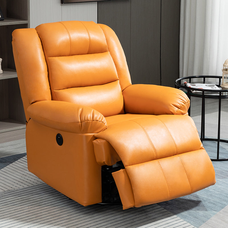 Contemporary Wing Chair Recliner Solid Color Indoor Swiveling Position Lock
