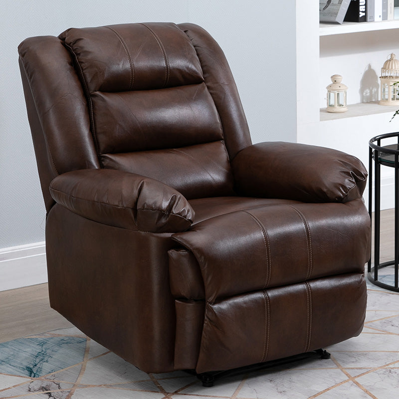 Contemporary Wing Chair Recliner Solid Color Indoor Swiveling Position Lock