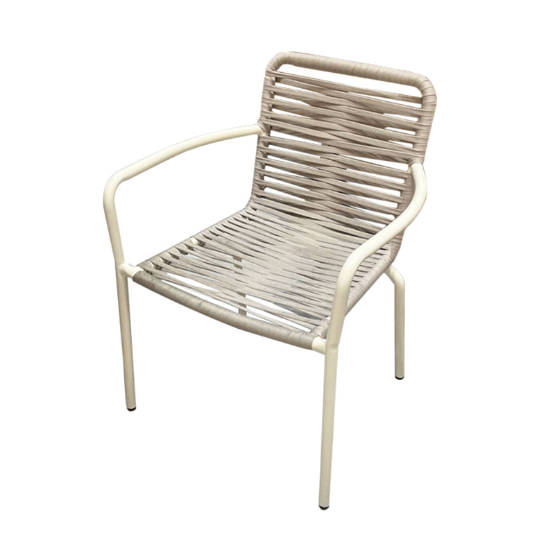 Metal Dining Armchair Tropical Stacking Outdoor Chair Arm Chair