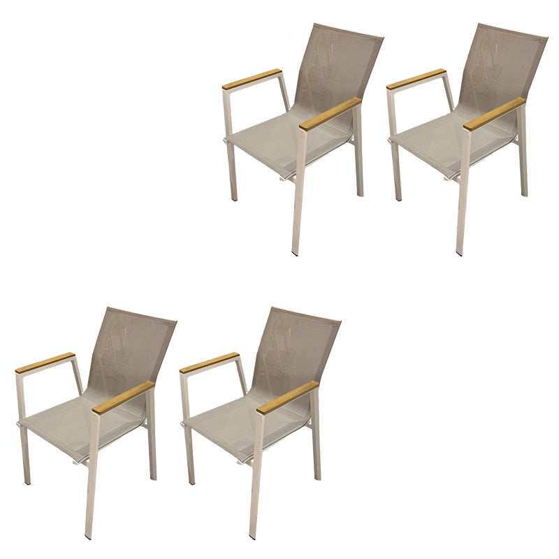 Metal Dining Armchair Tropical Stacking Outdoor Chair Arm Chair