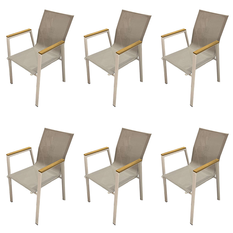 Metal Dining Armchair Tropical Stacking Outdoor Chair Arm Chair