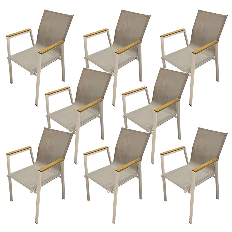 Metal Dining Armchair Tropical Stacking Outdoor Chair Arm Chair