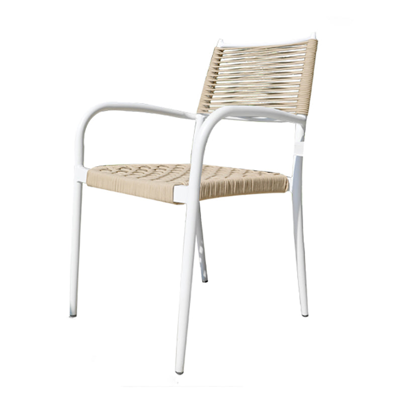 Metal Dining Armchair Tropical Stacking Outdoor Chair Arm Chair