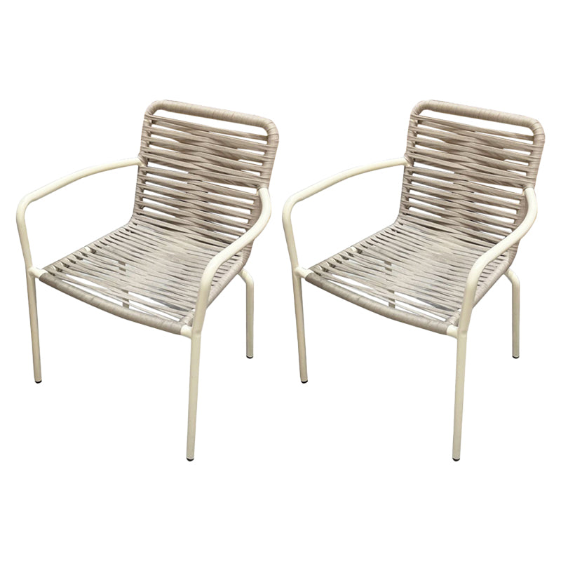 Metal Dining Armchair Tropical Stacking Outdoor Chair Arm Chair